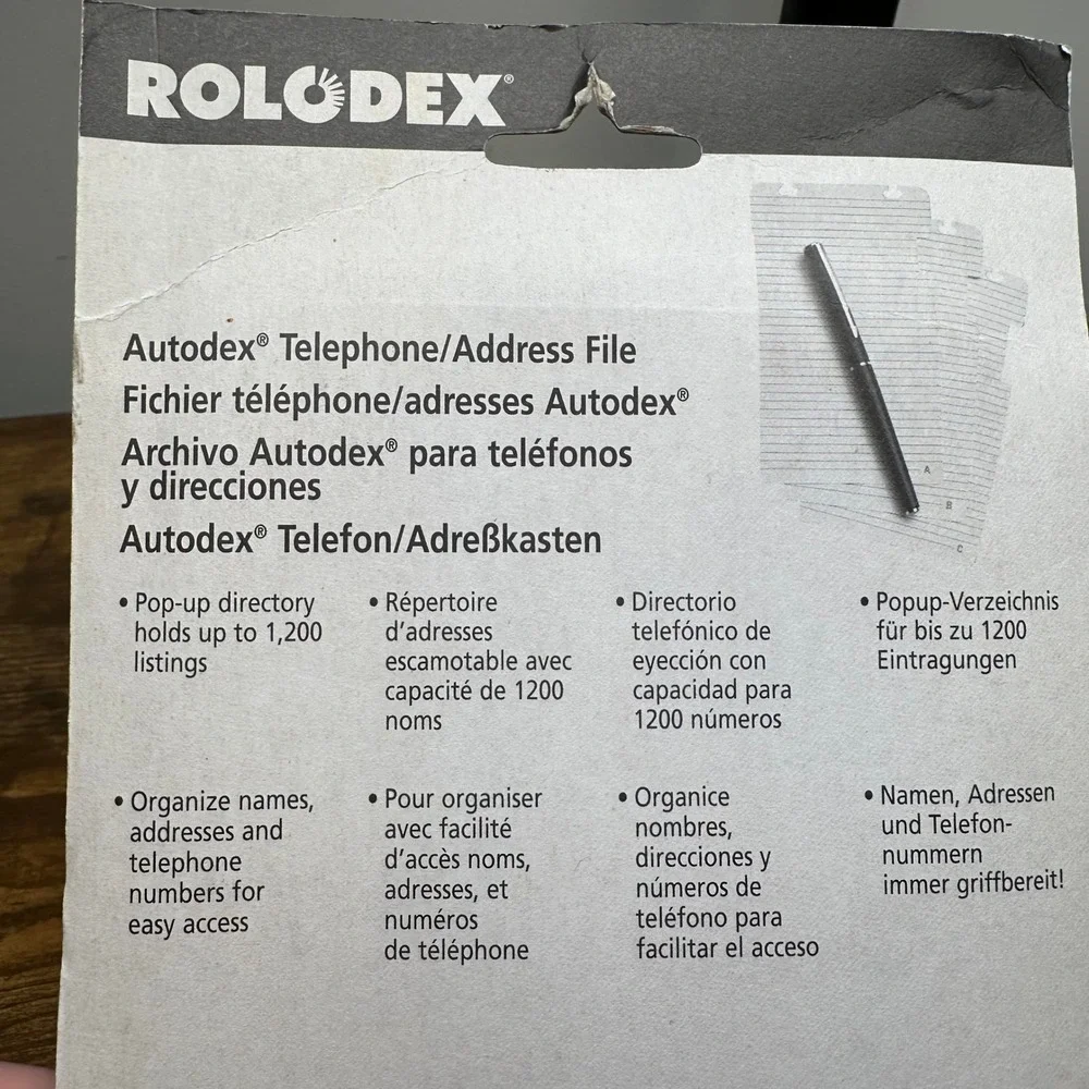 Vintage 1998 Rolodex Mobile‎ Autodex Telephone Address File Black 67457 AB100BLK